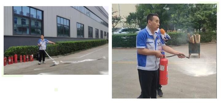 隨后，集團消防安全員為廣大職工講解滅火器和消防水槍的使用方法，并現場演示。廣大員工積極參與到教學演練當中，進一步鞏固消防培訓知識。
